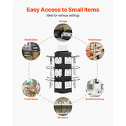 Load image into Gallery viewer, Amocart Rotating Pegboard Display Stand 4-Sided Spinning Peg Board Display Rack with 24 Hooks for Retail Store Jewelry Shop
