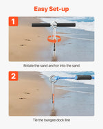 SucceBuy Sand Anchor, 18/36in Stainless Steel Beach Anchor, Sand Boat Anchors with Spiral Blade, Shallow Water Boat Auger Anchor