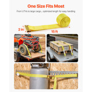 Load image into Gallery viewer, SucceBuy Ratchet Straps 2in x 15ft 30 Pack 4400 lbs Break Strength &amp; 1460 lbs Rated Load Tie Down Ratcheting for Moving Trailers - AMOCART
