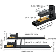Load image into Gallery viewer, SucceBuy 43"/60" Clamp on Pallet Forks 2000/4000 lbs Tractor Bucket Forks Heavy Pallet Forks for Tractor Attachment Skid Steer
