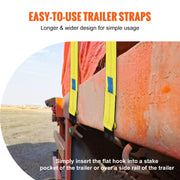 Load image into Gallery viewer, Amocart Winch Straps Truck Straps with Flat Hook Flatbed Tie Downs Cargo Control for Trailers Farms Rescues Tree Saver Yellow
