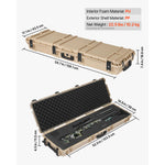 Amocart Hard Rifle Case Lockable Rifle Case with Pre-cut Foams Wheels IP67 Waterproof Pistol Storage Cases for Rifles Shotguns