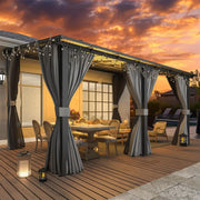 Load image into Gallery viewer, Hard Top Lean-to Gazebo Pergola Curtains &amp; Netting Wall-Mounted Patio Deck Awning, Custom
