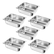 Load image into Gallery viewer, Amocart 2 4 6 Pack Stainless Steam Hotel Pan 1/2 Size Table Steam Pan Anti Jam Restaurant Supplies Rustproof Catering Storage
