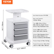 Bild in Galerie-Viewer laden, for Lab Clinic Hospital Salon SucceBuy 2/3/4/5 Tiers Lab Carts Lab Utility Cart Mobile Medical W/ ABS Material Rolling Cart
