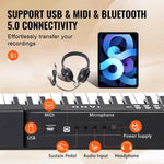 Amocart 88 Key Digital Piano Keyboard Semi Weighted Keys Full Size Electric Portable Keyboard Piano Set 1000Tones for Beginners