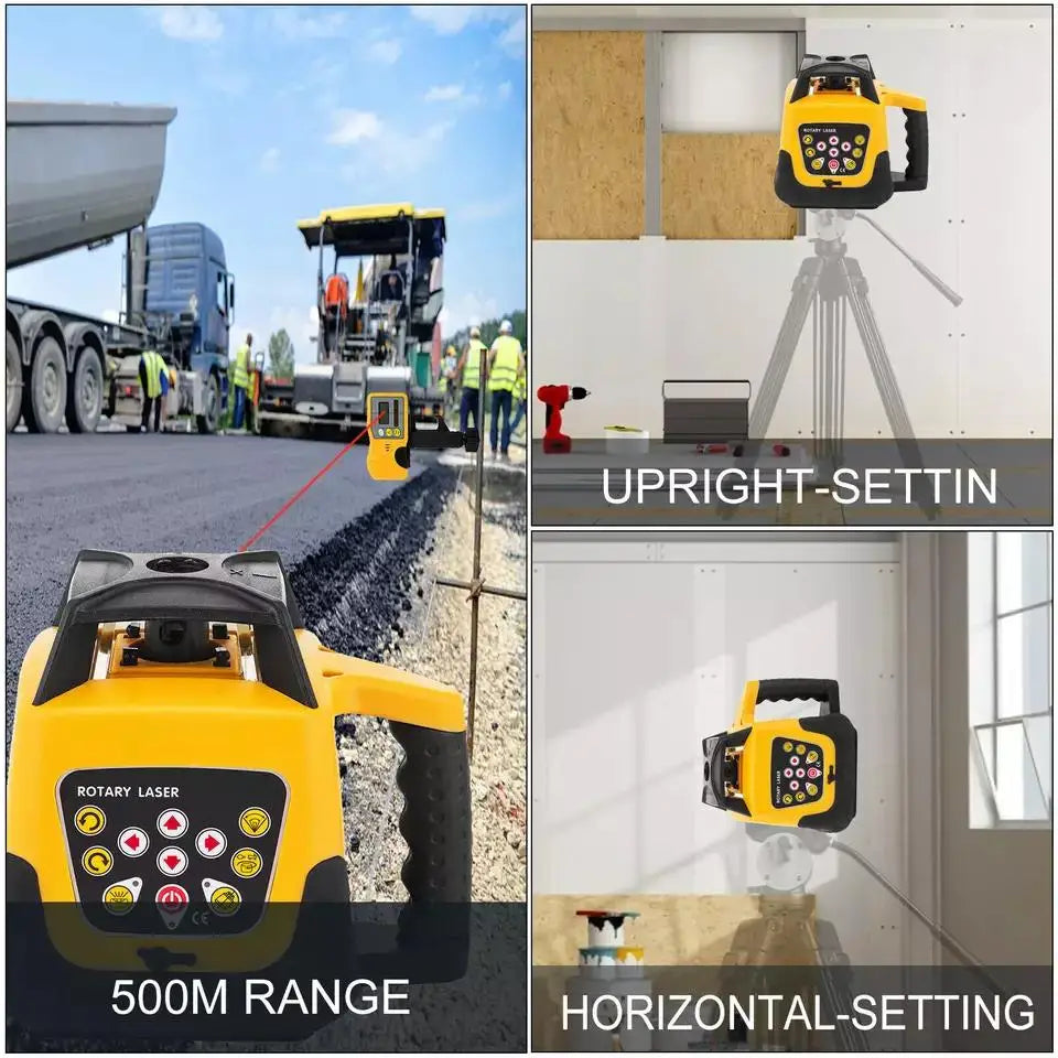 360° Green Rotary Laser Level Self-Leveling Rotating Cross Line Light Construction Measuring Equipment