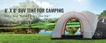 Amocart SUV Camping Tent, 8'-8' SUV Tent Attachment for Camping with Rain Layer and Carry Bag, PU2000mm Double Layer Truck Tent