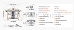 Amocart 4 Pack Chafing Dish Buffet Set Stainless Steel Chafer w/4 Full Size Pan Round Catering Warmer Server for Party Banquets