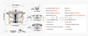 Load image into Gallery viewer, SucceBuy 4 Pack Chafing Dish Buffet Set Stainless Steel Chafer w/4 Full Size Pan Round Catering Warmer Server for Party Banquets
