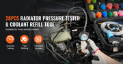 Load image into Gallery viewer, Amocart 28 Pcs Universal Radiator Pressure Tester Kit Manual Pump Color-coded Steel Test Cap Adapter Toolbox For Car Motorcycle

