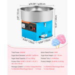 SucceBuy Cotton Candy Machine Commercial 1000W Electric Candy Floss Maker Easy Use with 15 inch Stainless Steel Bowl for Kids