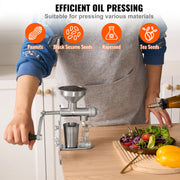Load image into Gallery viewer, SucceBuy Manual Oil Press Machine Stainless Steel Oil Extractor Machine Detachable Presser for Effortless Cleaning Household - AMOCART
