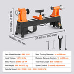 SucceBuy Benchtop Wood Lathe 10in x 18in / 14in x 40in US-120V Power Wood Turning Lathe Machine Variable Speeds for Woodworking