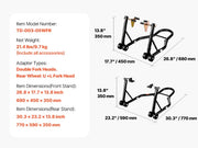 Load image into Gallery viewer, SucceBuy Motorcycle Stand Lift 850lbs Front Rear Combo Stand Lift Front Wheel Dual-Fork Stand Rear U+L Fork Swingarm Spool Stand
