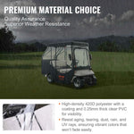 Amocart Golf Cart Enclosure 420D Polyester Driving Enclosure with 4-Sided Transparent Windows 4 Passenger Club Car Cover