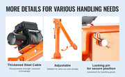 Load image into Gallery viewer, SucceBuy 2200lbs Electric Hoist Truck Crane 360° Swivel Folding Bed Jib Crane with 6000 lbs Electric Winch for Lifting Goods
