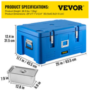 Charger l'image dans la visionneuse de galerie, SucceBuy 30L Insulated Cabinet 3 Pans Food Carrier Food Delivery Container Box Top Loader Outdoor Refrigerating Cabin
