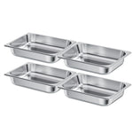 SucceBuy 2 4 6Pack Stainless Steam Hotel Pan 1/2 Size Table Steam Pan 2.5-6inch Deep Anti Jam Restaurant Supplies Catering