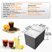 Load image into Gallery viewer, Amocart Drop in Ice Chest Stainless Steel Ice Cooler Commercial Ice Bin with Sliding Cover Outdoor Kitchen Ice Bar

