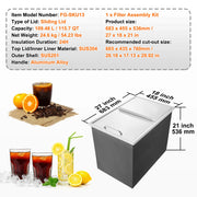 Load image into Gallery viewer, SucceBuy Drop in Ice Chest Stainless Steel Ice Cooler Commercial Ice Bin with Sliding Cover Outdoor Kitchen Ice Bar - AMOCART
