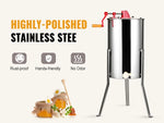 SucceBuy Manual Honey Stainless Steel Beekeep Extractor Honeycomb Drum Spinner with Lid Adjustable Apiary Centrifuge Equipment