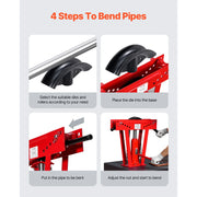 Load image into Gallery viewer, Amocart Hydraulic Pipe Bender 12 Ton Copper Exhaust Pipe Bending Machine with 6 Dies Heavy-Duty Pipe Tube Bender for Piping
