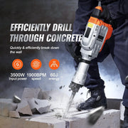 Load image into Gallery viewer, SucceBuy Demolition Jack Hammer 1500W/2200W/3500W Jack Hammer Concrete Breaker Heavy Duty Electric Jack Hammer 2/4pcs Chisel
