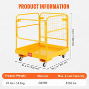 Load image into Gallery viewer, SucceBuy 1200lbs Forklift Safety Cage Folding Security Platform with Lockable Swivel Wheels Holds 1 to 2 Adults for Aerial Work
