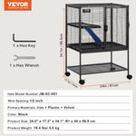 Amocart 64.6" Rolling Metal Ferret Cage Large 4-Tier Critter Nation Cage Small Animal Cage for Rats Hamster Guinea Chinchilla