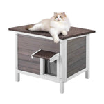 Amocart Outdoor Cat House Weatherproof, Feral Cat Shelter for Cat Outdoor Wooden Cat Rabbit House with All-Round Foam Insulated