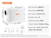 Load image into Gallery viewer, Amocart Macerator Pump 500W 29GPM Flow 26ft/8 m Head Wall-Hung Toilet Pump, 4 Water Inlets Waste Water Disposal Upflush Machine
