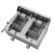 Load image into Gallery viewer, Amocart  12L Electric Deep Fryer w/Dual Removable Tanks Commercial Countertop  Fryer for Chicken French Fries Frying Chips
