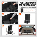 Amocart Collapsible Folding Wagon Beach Wagon Cart with All-Terrain Wheels Drink Holder Sport Wagon for Camping Shopping Garden