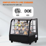 Amocart Refrigerated Display Case Countertop Pastry Display Case Lighting TURBO Cooling FrostFree AirCooling Rear Sliding Door