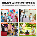 Amocart Electric Cotton Candy Machine Candy Floss Maker Commercial Cotton Candy Machine with Stainless Steel Bowl Sugar Scoop
