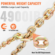 Bild in Galerie-Viewer laden, Amocart 1/2pcs Binder Chain Trailer Tow Zinc Plated Truck with Safety Grab Hooks for Logging Binder Tie Down Transport Flatbed
