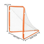 Amocart 4/6FT Lacrosse Goal Small Kids Folding Portable Iron Frame Backyard Training Equipment For Youth Training Orange