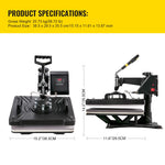 Amocart 5 6 8 in 1 Heat Press Machine T shirt Heat Transfer Printer Muntifunctional Sublimation Mug/Latte Mug/Hat/Plate/Bottle