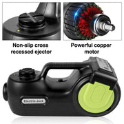 Bild in Galerie-Viewer laden, SucceBuy 4-In-1 Electric Car Jack 12V 5T Portable Hydraulic Jack Impact Wrench Tire Compressor Lifting LED Light Car Repair Tool
