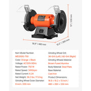 Load image into Gallery viewer, SucceBuy Bench Grinder 8-inch Single Speed Bench Grinder with Induction Motor Adjustable Eye Shield for Fast Sharpening Grinding
