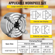 Load image into Gallery viewer, Amocart 4-Jaw Lathe Chuck K72-125 125 mm / K72-100 100 mm  Reversible Jaw Metal Lathe Chuck Turning Machine Accessories
