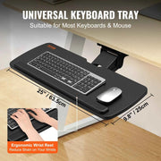 Load image into Gallery viewer, SucceBuy Keyboard Tray under Desk Adjustable Height &amp; Angle Keyboard Tray Slide out &amp; Holder for Typing in Home and Office Work
