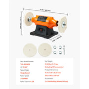 Load image into Gallery viewer, Amocart 1/2HP Bench Buffer Polisher 6-inch 3450RPM Single Speed  with 2PCS Cloth Wheels Cast Iron Base for Metal Wood Polishing
