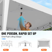Load image into Gallery viewer, SucceBuy Pop Up Canopy 10x10FT Instant Canopy Portable Gazebo with 3 Sidewalls&amp;2 Ventilated Windows Height Adjustable for Events
