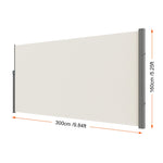 Amocart Retractable Side Awning Outdoor Privacy Polyester Water-proof Retractable Patio Screen UV 30+ Room Divider Wind Screen