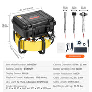 Charger l'image dans la visionneuse de galerie, Amocart Sewer Camera 165ft/50m Self-Leveling Pipeline Inspection Camera with 9"1080P HD Screen  with Lights-12LED for Duct Pipe

