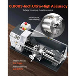 Amocart 8x16in 550W Benchtop Lathe Machine Variable Speed & 0.0003in Spindle Accuracy Metal Gear for Processing Precision Parts