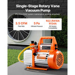 Amocart 3.5 CFM 1/4 HP HVAC Single Stage AC Vacuum Pump & Oil Bottle for R134a R22 R410a Systems, Air Conditioner Maintenance