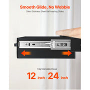 Bild in Galerie-Viewer laden, SucceBuy 13in/22in Under Desk Drawer Slide Out Desktop Storage Box Mounted Pullout Undertable Drawer Organizer for Office Home
